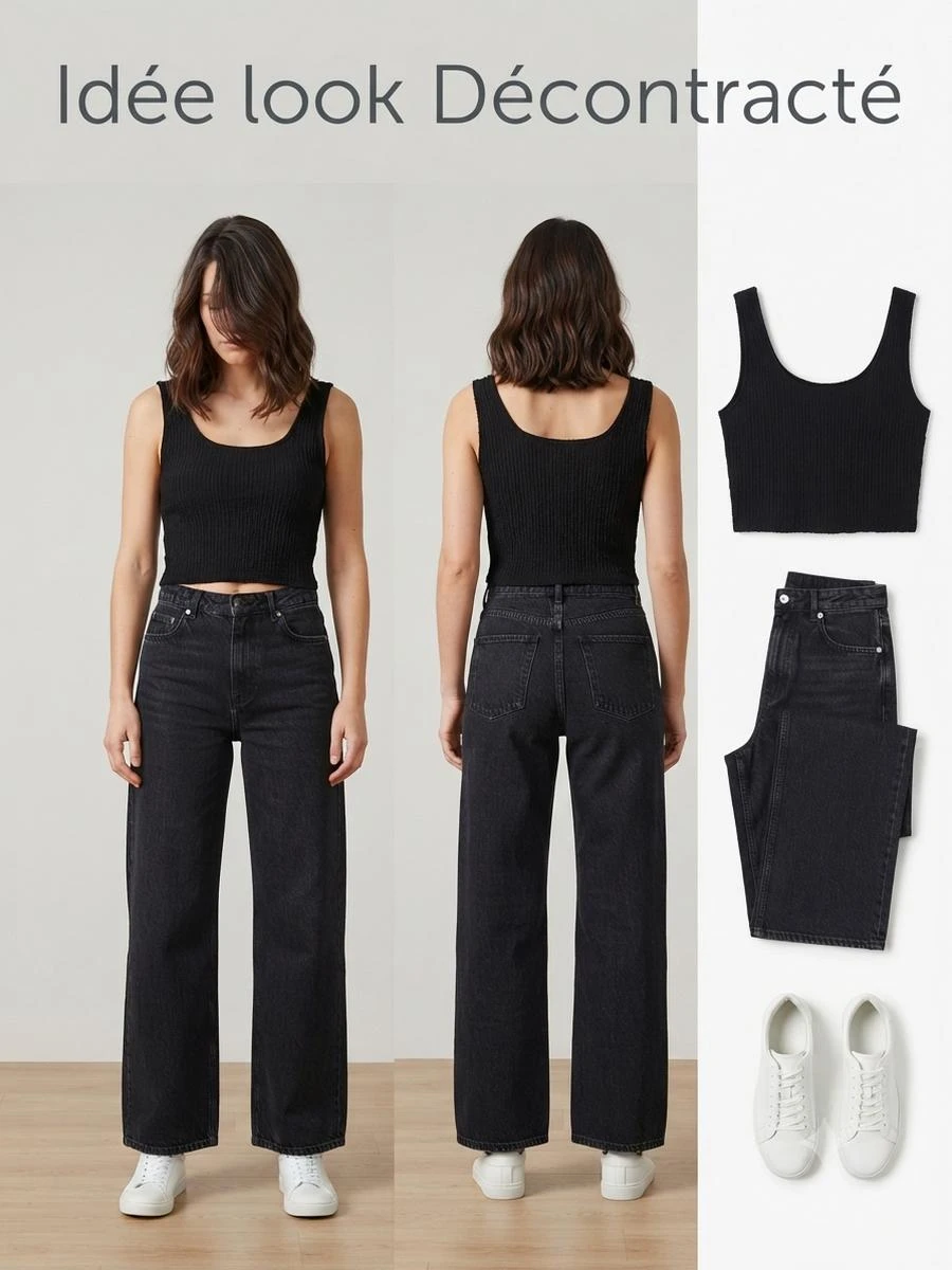 🖤Top crop negro plisado / estampado - Talla L (40) - Muy buen estado – photo 6